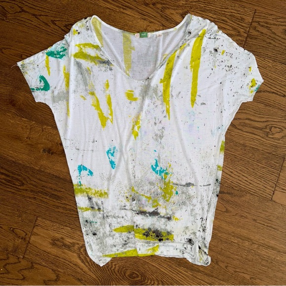 Anthropologie Ett:Twa Splatter Oversized Sheer Tee - Picture 11 of 14